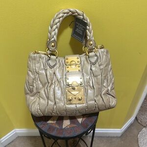 Miu Miu Cream Leather Handbag